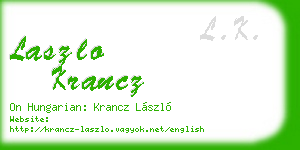 laszlo krancz business card