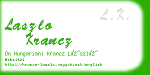 laszlo krancz business card